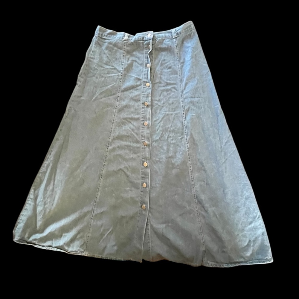 Classic Denim Button-Down Jean Skirt Women XL